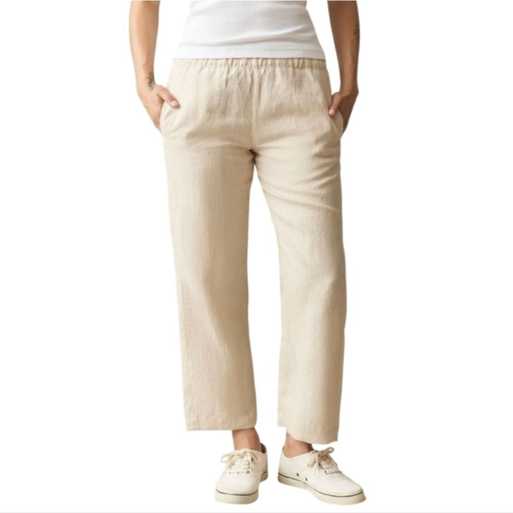 NEW American Giant Linen Pants Cotton Off-white Beige Size L